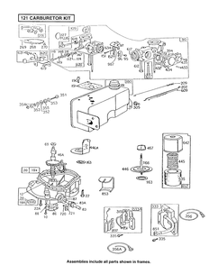 Carburetor,fueltank,sump,a/C Diagram and Parts List for 132922-3018-XX  Briggs and Stratton Engine